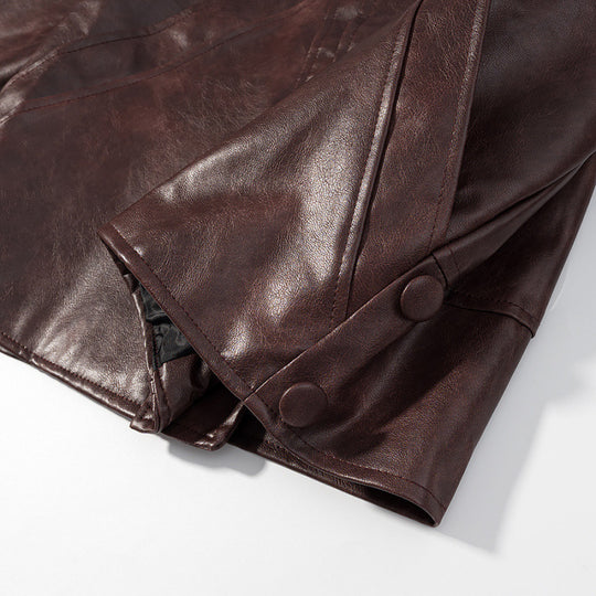 Damen Kurzjacke aus Kunstleder im Boxy‑Cut mit dekorativen Nahtdetails Shop Nory