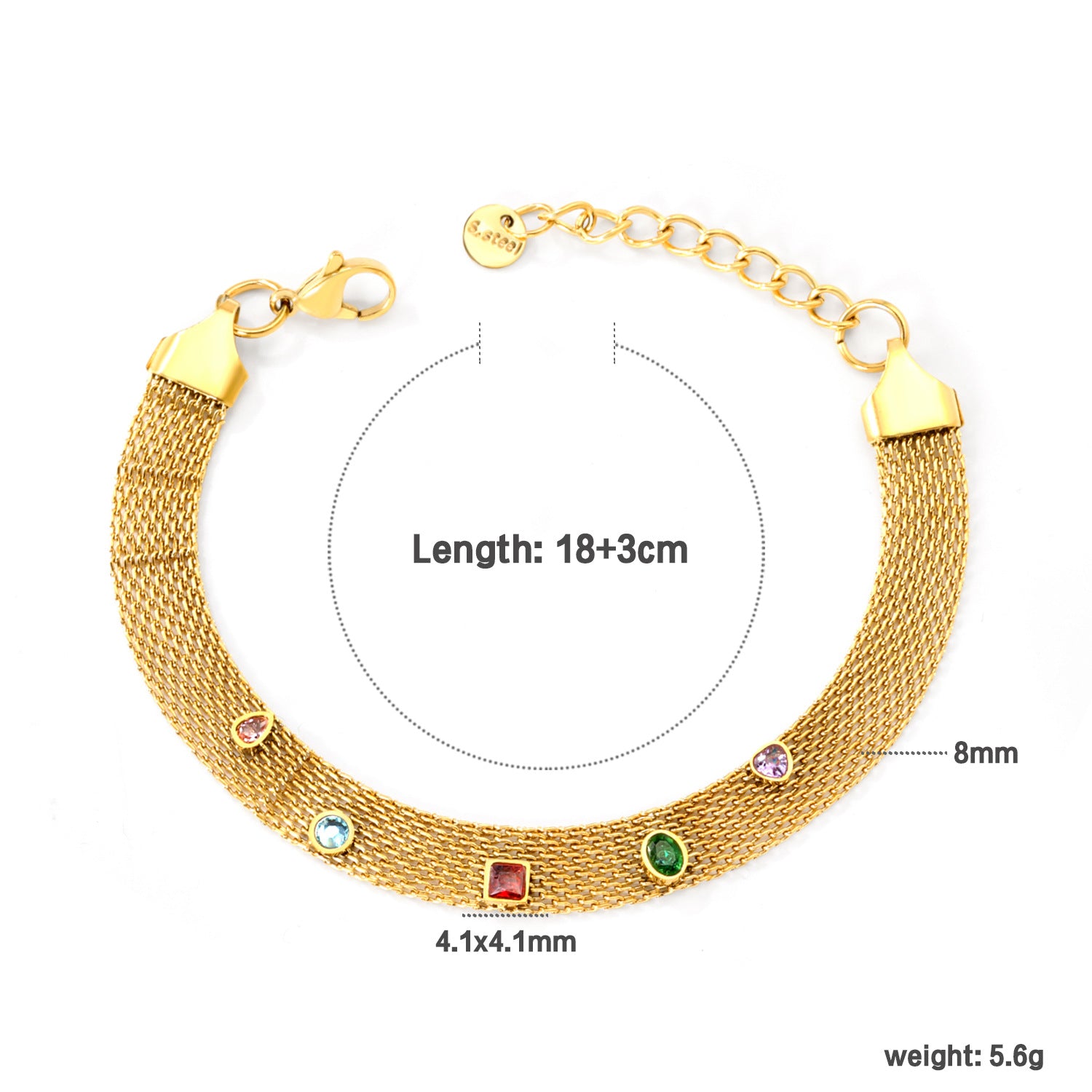 Damen Armkettchen mit funkelnden Schmucksteinen und feiner Gliederstruktur Shop Nory