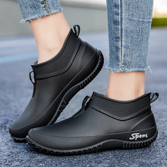 Damen Wasserdichte Ankle-Gummischuhe mit elastischem Schaft und griffiger Laufsohle Shop Nory