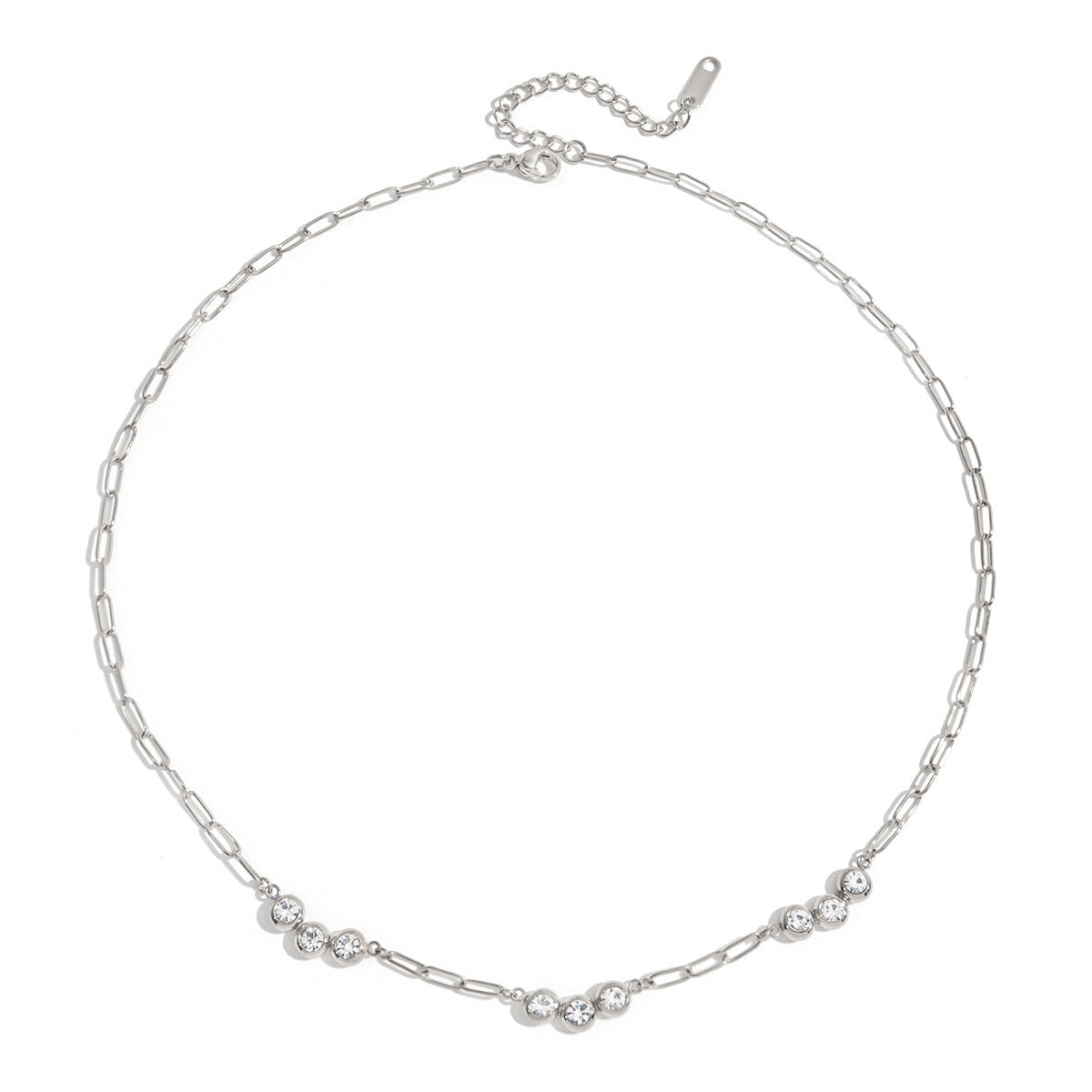 Damen Halskette mit eleganten Zirkonia-Elementen und hypoallergenem Edelstahl Shop Nory