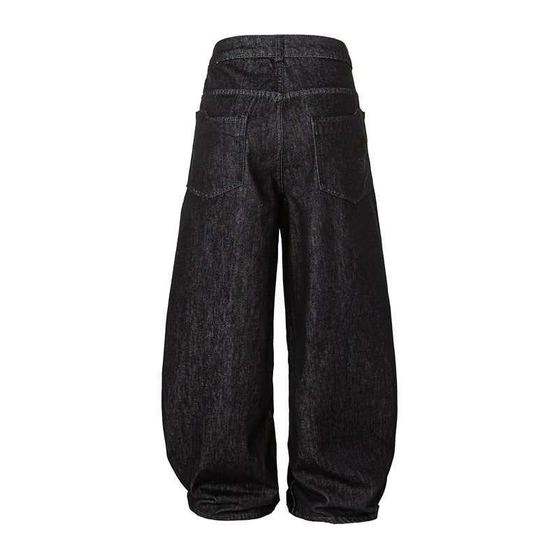 Damen Weite Harem-Denimhose mit hoher Taille und ballonförmigem Bein Shop Nory