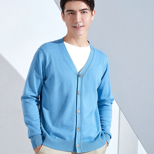 Herren Leichter Feinstrick-Cardigan mit V‑Ausschnitt und Business‑Silhouette Shop Nory