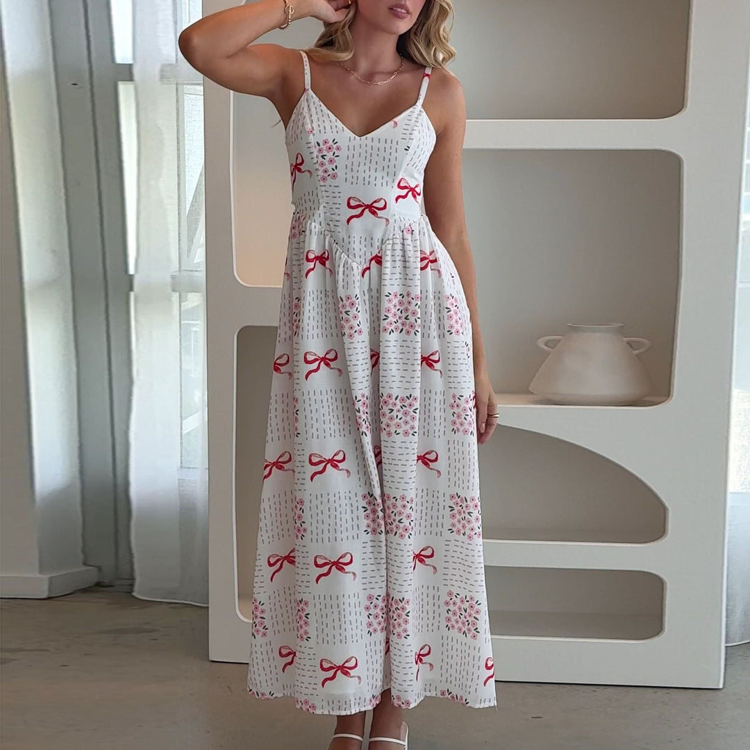 Damen Maxi-Kleid mit floralen Mustern