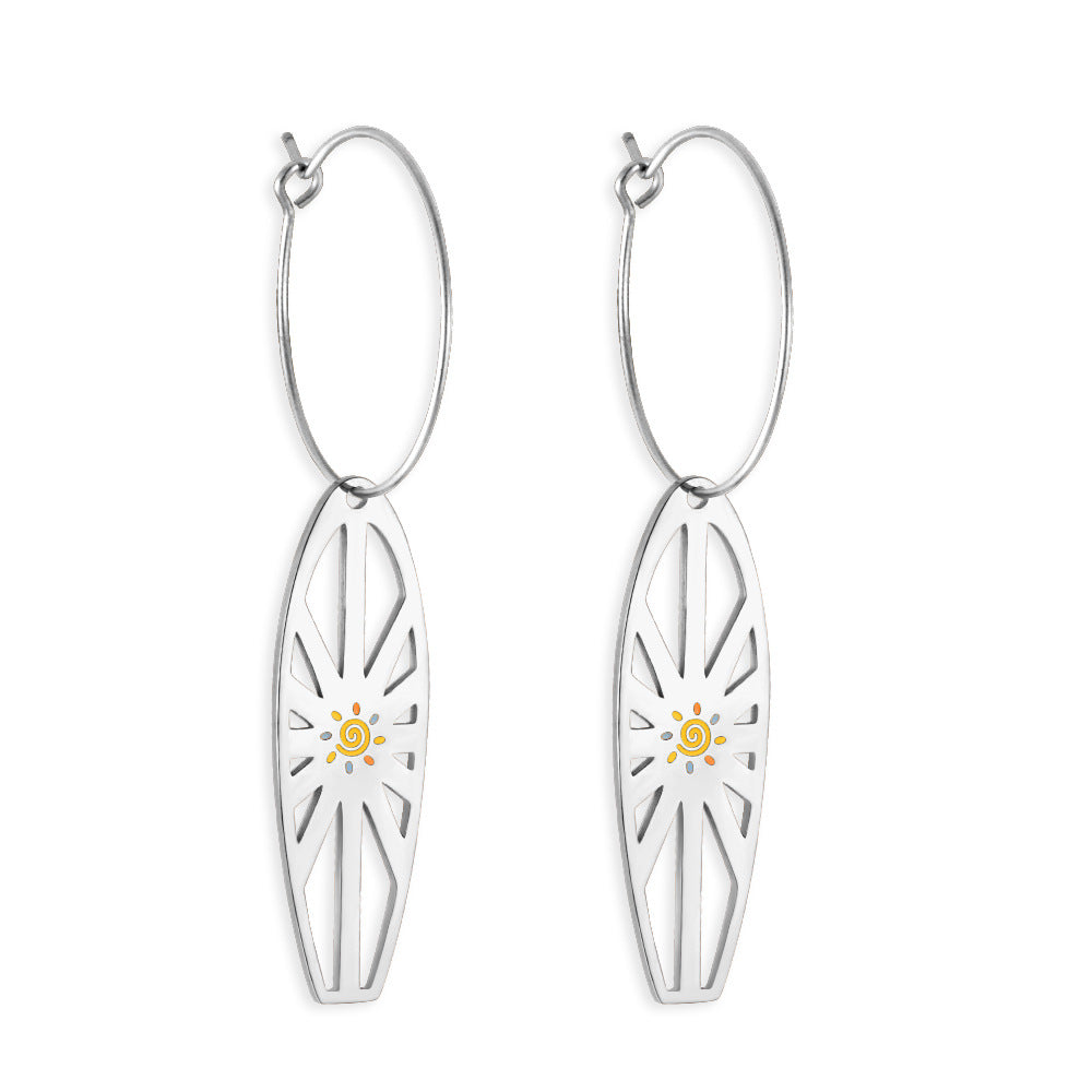 Damen Hängende Ohrringe mit floralem Muster und funkelndem Zirkonia Shop Nory