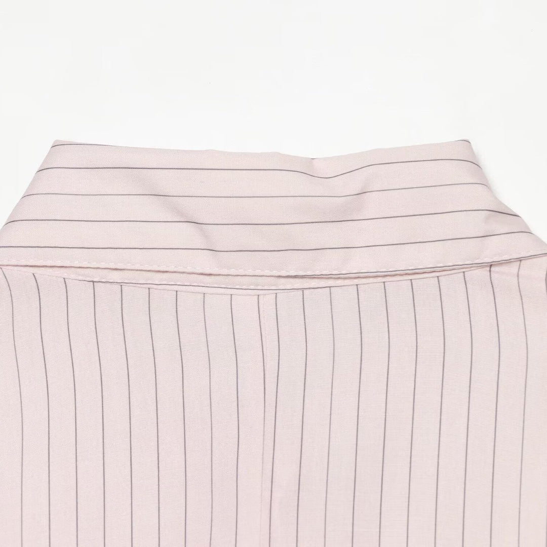 Damen Hemdbluse mit Taillenschleife und Nadelstreifen-Design Shop Nory