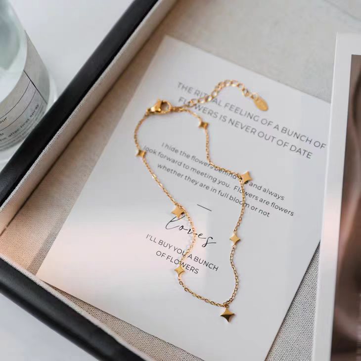 Damen Minimalistische Sternanhänger Fußkettchen Shop Nory