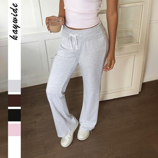 Damen nan weite Loungehose mit Umschlagbund, Kordelzug und fließendem Jersey Shop Nory