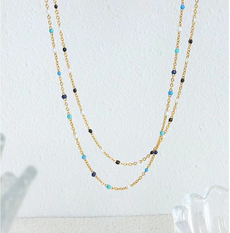 Frauen Zierliche Bunte Perlen Choker Halskette Shop Nory