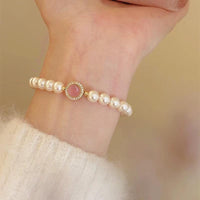 M940 Französisches Imitat-Perlen-Armband Pink
