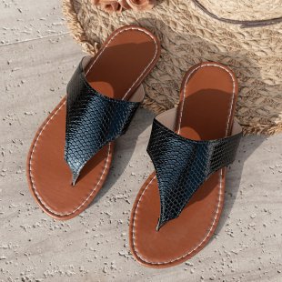Damen elegante Zehentrenner-Sandalen mit geflochtenen Riemen