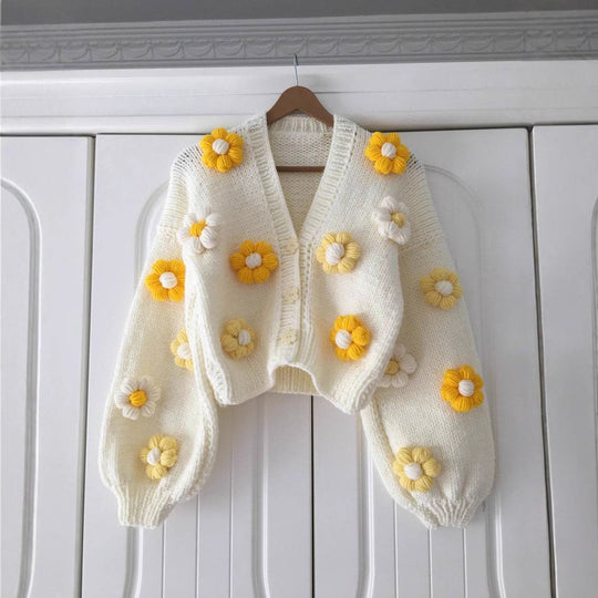 Damen Verspielter Strickcardigan mit Kirschen-Design