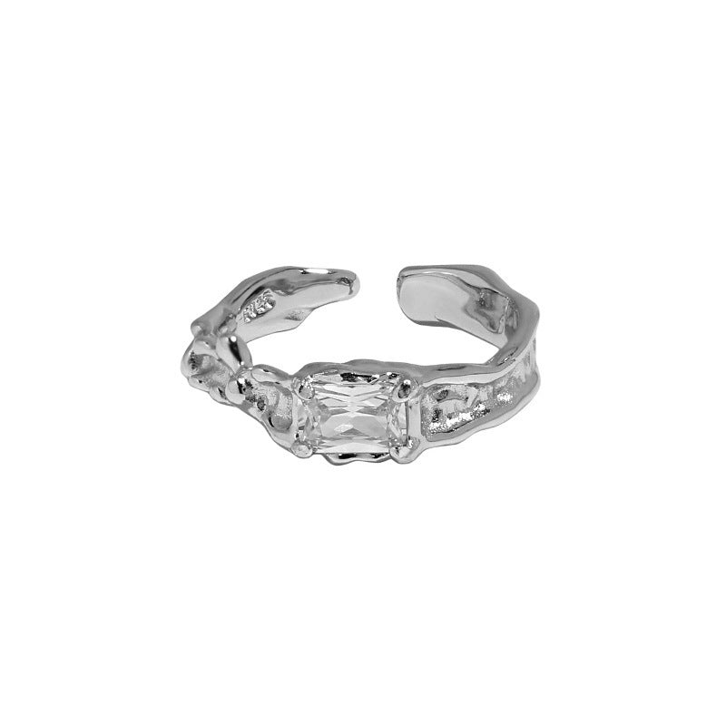 Damen Offener Ring mit kunstvollem Design und facettiertem Onyx Shop Nory
