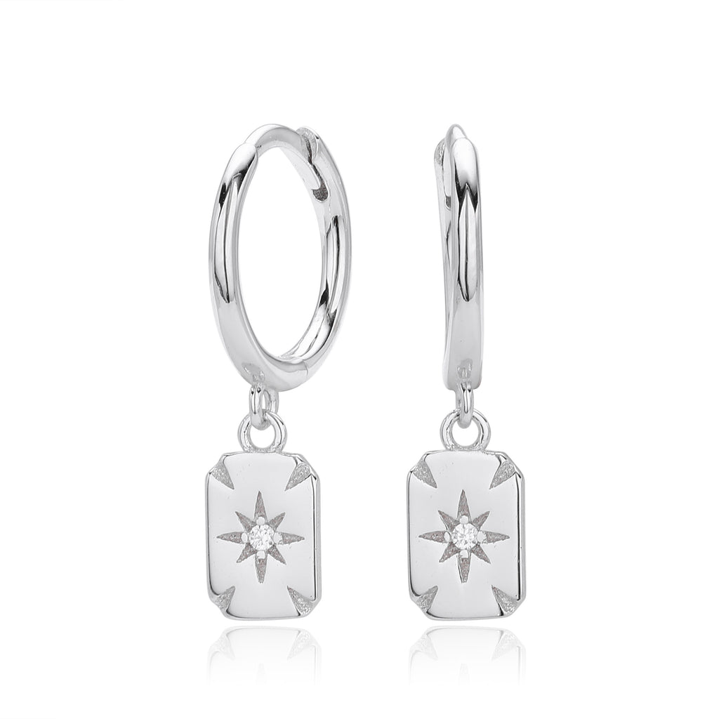 Damen Ohrhänger mit Zirkon-Anhänger und hochwertiger 925 Sterling Silberfassung Shop Nory
