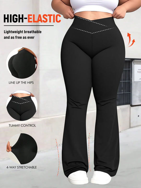 Damen taillenhohe Shaping Bootcut-Leggings mit Bauchkontrolle und 4-Wege-Stretch Shopy Nory