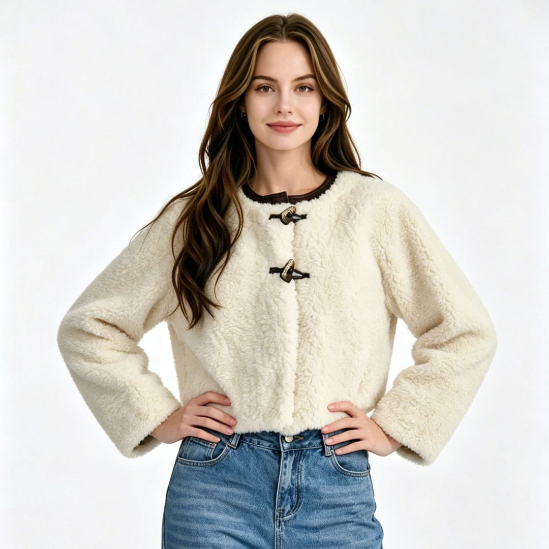 Damen Kurzblouson aus Teddy‑Fleece mit Knebelverschlüssen Shop Nory