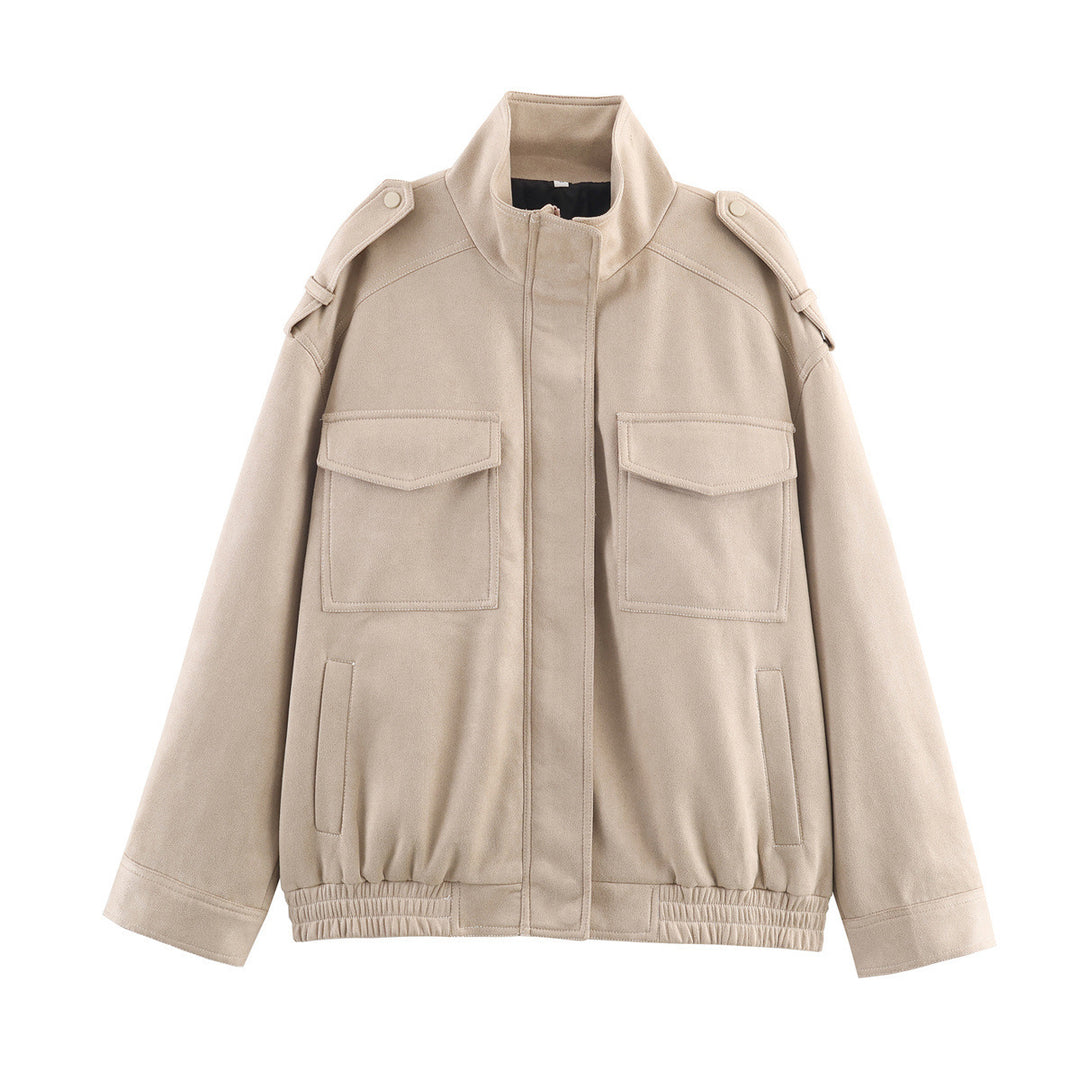 Damen Utility-Fieldjacke mit Stehkragen, Epauletten und elastischem Saum Shop Nory