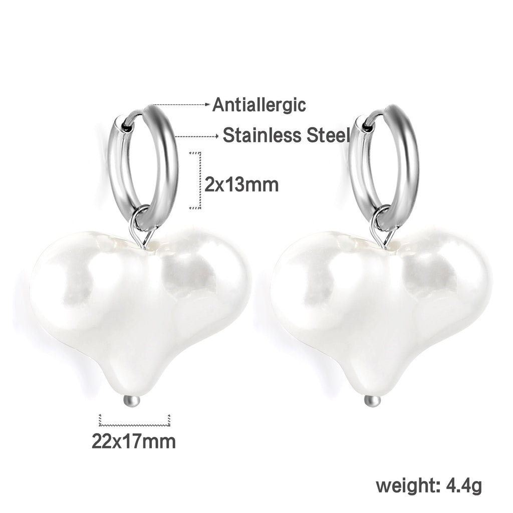 Damen Hängende Ohrstecker aus hochwertigem Edelstahl mit Perlenanhängern Shop Nory