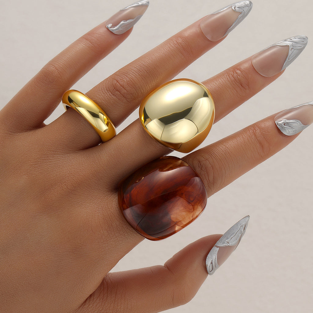 Damen elegantes Ringe-Set mit einzigartigen Formelementen Shop Nory