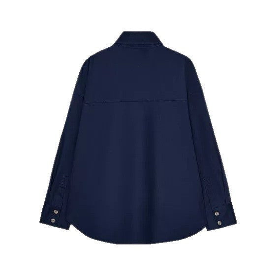 Damen Oversize-Hemdbluse mit asymmetrischem Stehkragen und verlängerter Rückenpartie Shop Nory