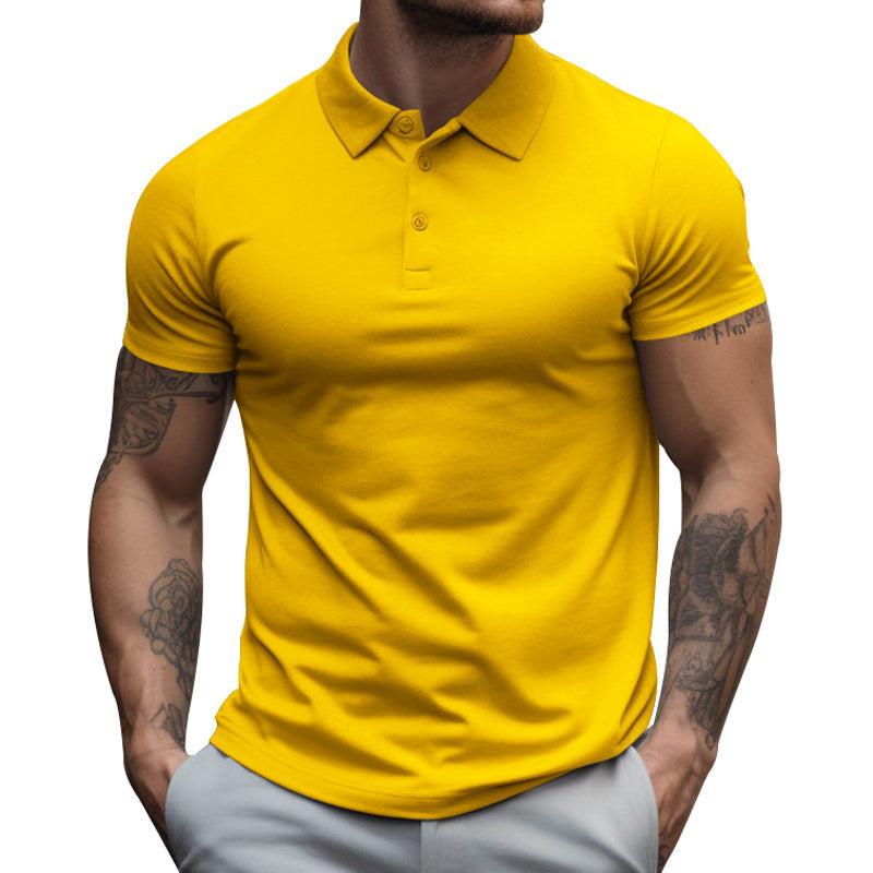 Herren nan athletisches figurnahes Piqué-Poloshirt kurzärmelig mit verdeckter Knopfleiste Shopnory