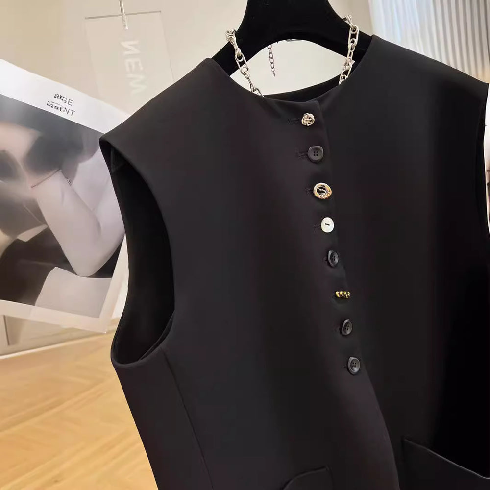 Damen ärmellose Blazer-Weste Shop Nory