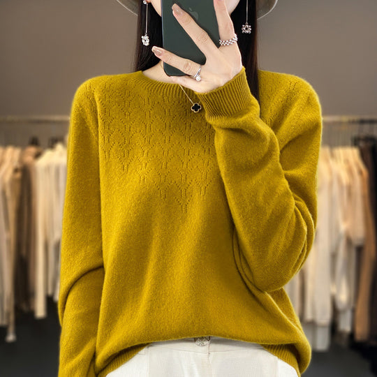 Damen Kuscheliger Midweight Rundhals-Pullover aus Angora-Blend mit feinem Flor und schmalem Bündchen Shop Nory