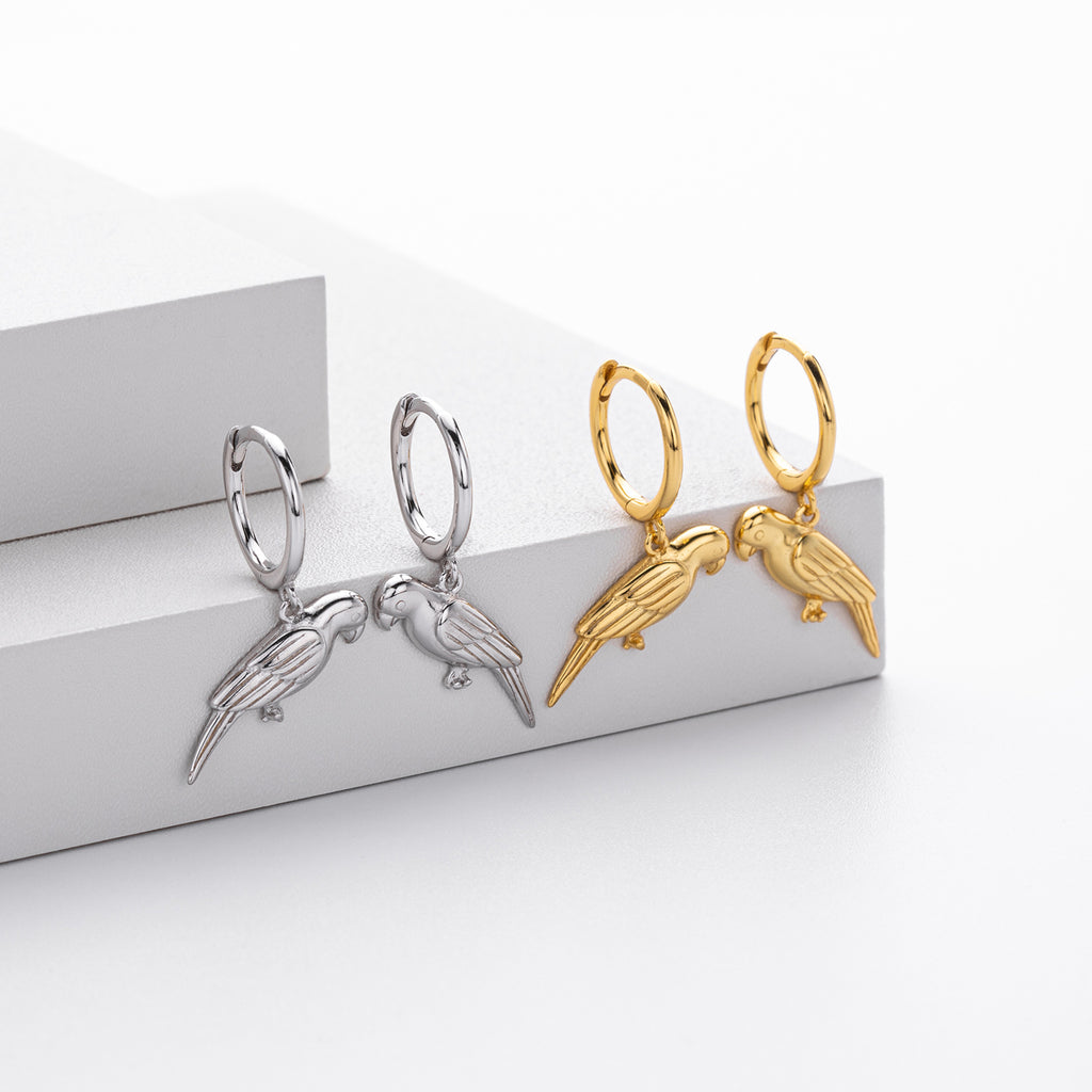 Damen Ohrhänger im eleganten Papagei-Design aus hochwertigem 925 Sterling Silber Shop Nory