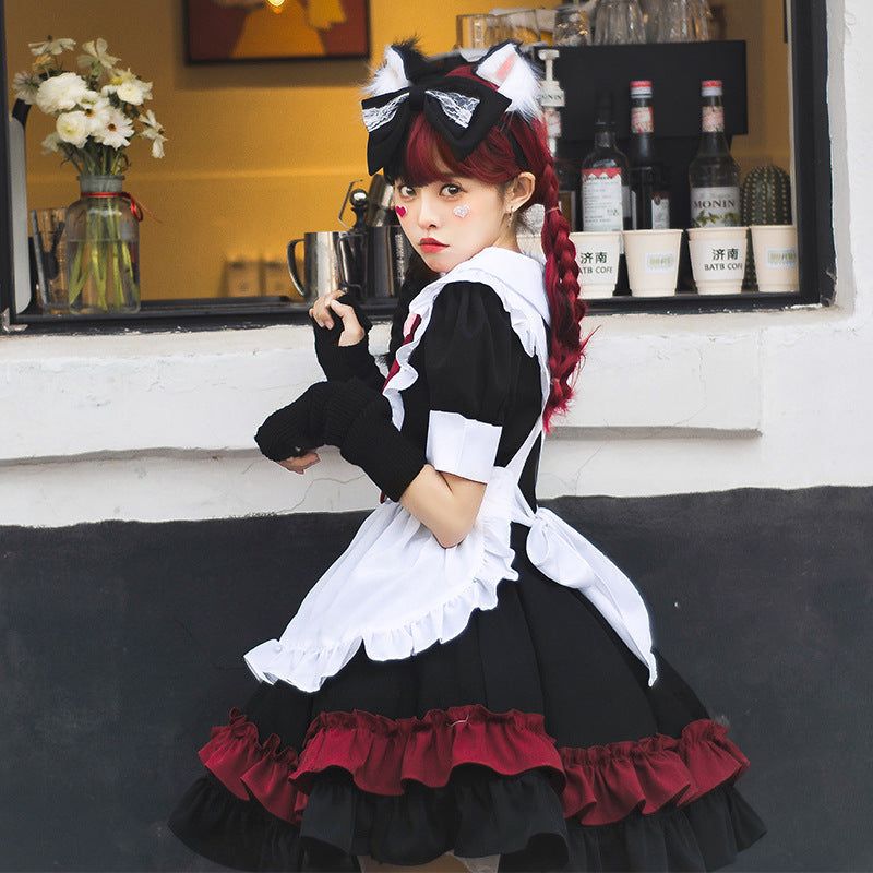Mädchen Catgirl Kostüm mit Rüschen und Katzenohren Shop Nory