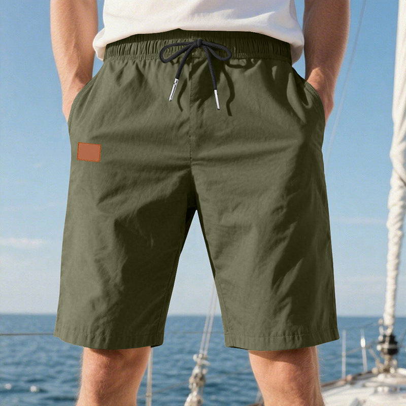 Herren nan schnelltrocknende Badeshorts im Bermuda-Schnitt mit elastischem Bund und Kordelzug
