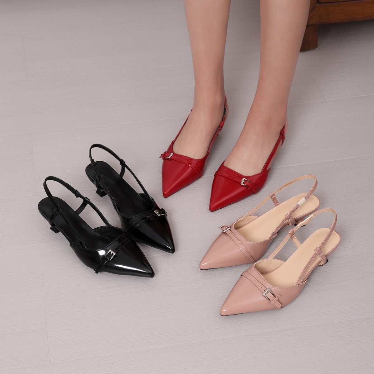 Damen Slingback-Pumps mit elegantem Design und modischem Riemen