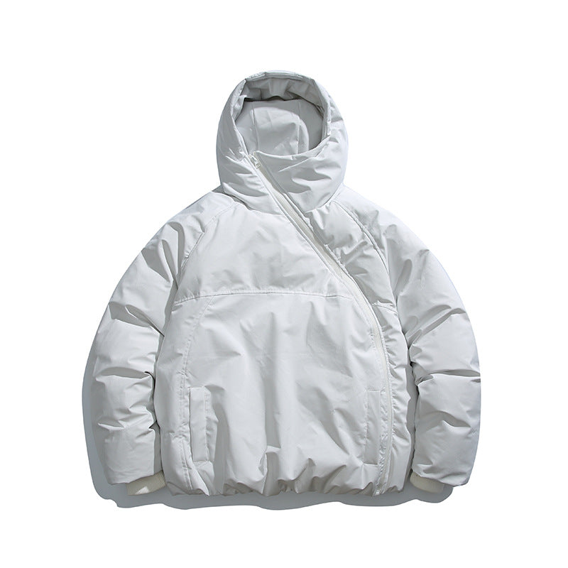 Unisex Wattierte Oversize Steppjacke mit asymmetrischem Reißverschluss Shop Nory