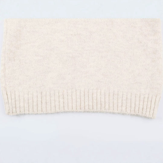 Damen Oversized Strickpullover mit hohem Rippkragen, Knopfdetail und V‑Ausschnitt Shop Nory