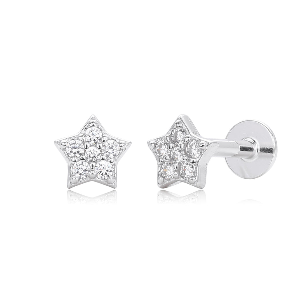 Damen Ohrstecker im funkelnden Sternedesign aus hochwertigem 925 Sterling Silber Shop Nory
