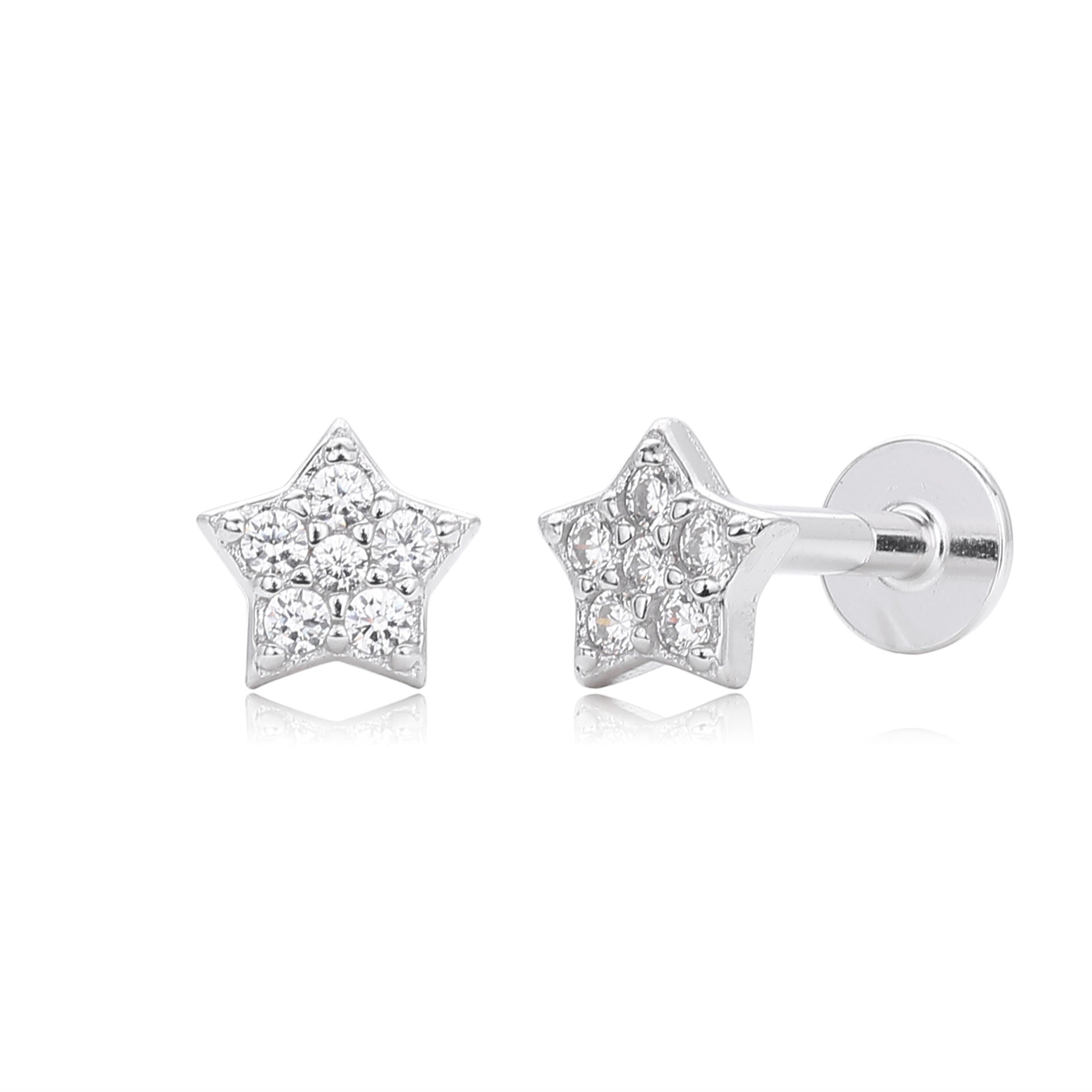 Damen Ohrstecker im funkelnden Sternedesign aus hochwertigem 925 Sterling Silber Shop Nory