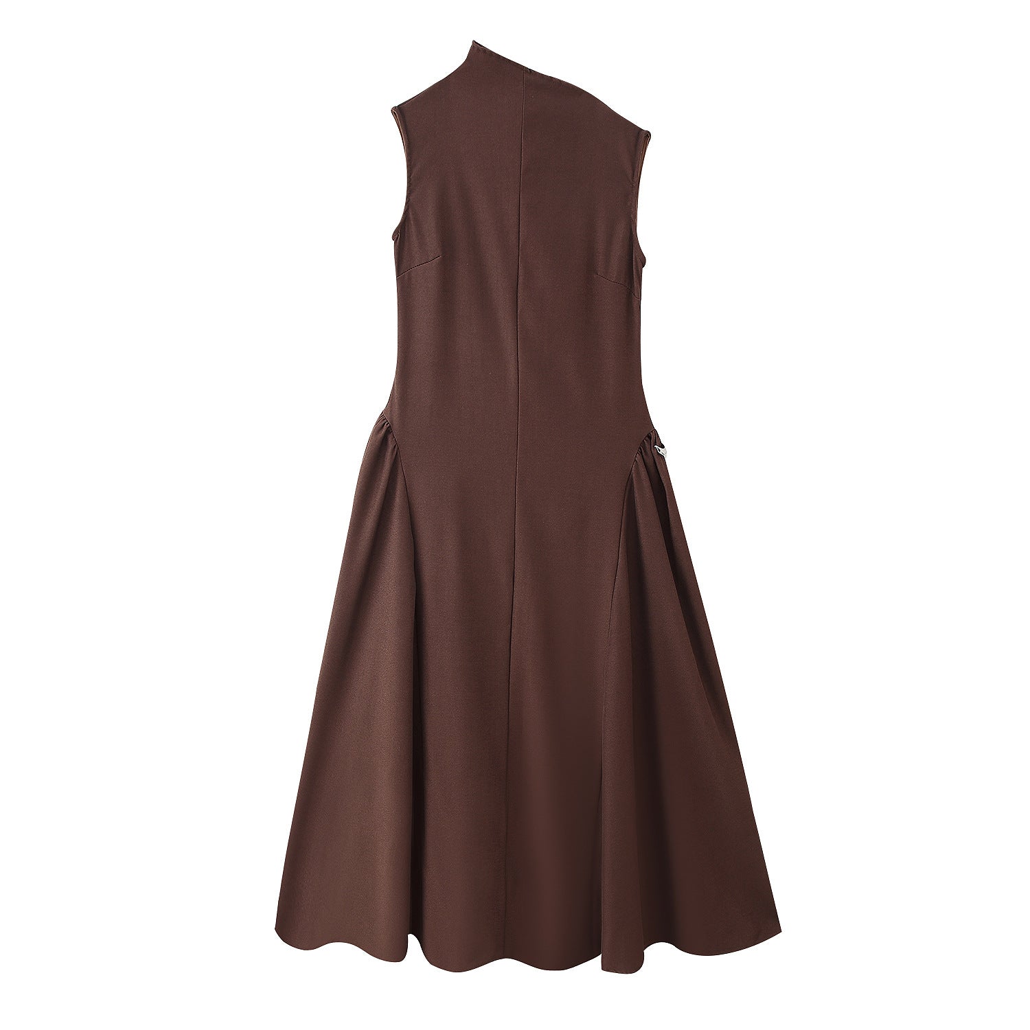 Damen A-Linien Kleid mit asymmetrischem Ausschnitt und eleganten Falten Shopnory