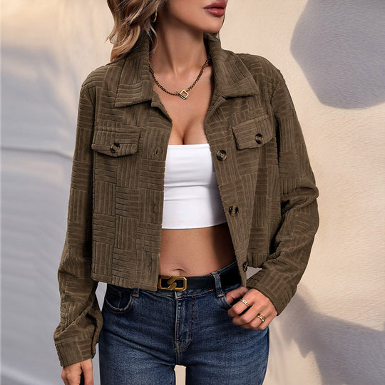 Damen Geprägte kurze Jacke Shop Nory