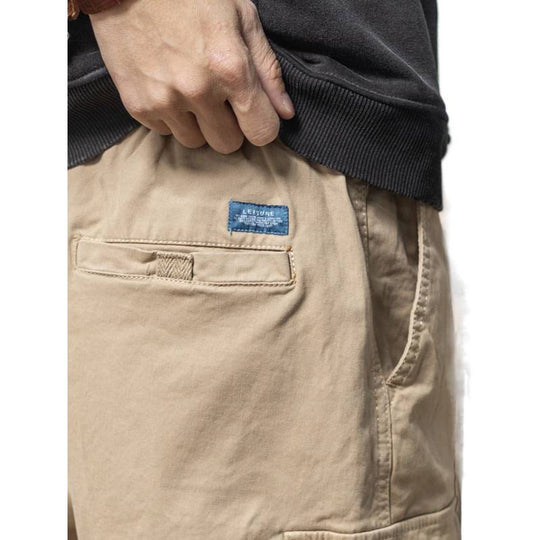 Herren Utility-Cargohose mit Kordelzug, elastischem Saum und Mehrfach-Taschen Shop Nory
