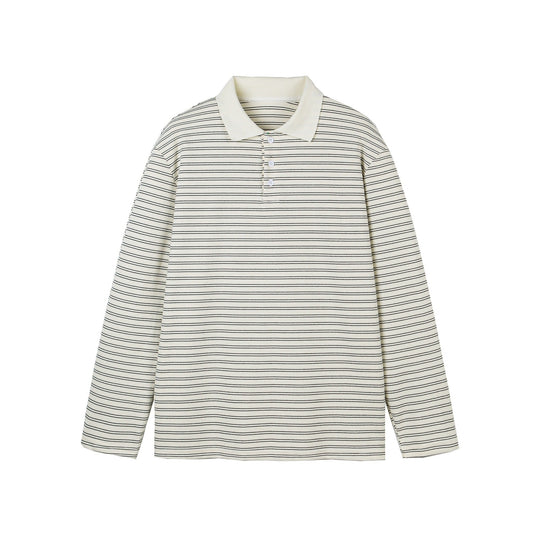 Herren Langarm-Poloshirt im Streifen-Jersey mit Henley-Knopfleiste Shop Nory