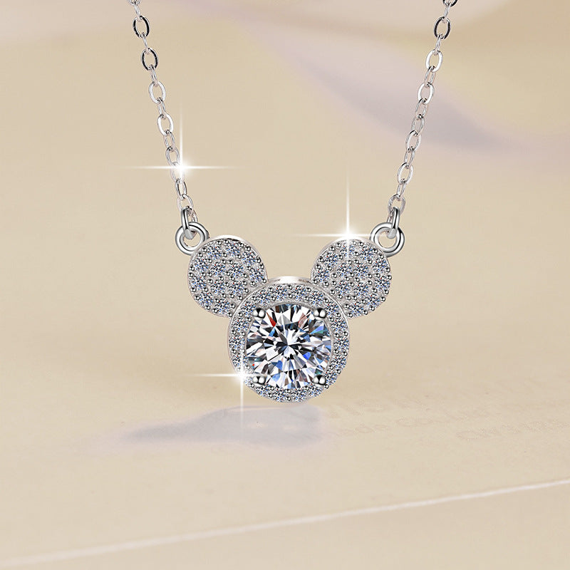 Damen Halskette mit funkelndem Mickey Mouse Anhänger Shop Nory