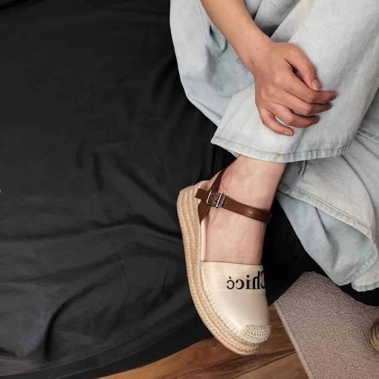 Damen Espadrille-Slingback mit geflochtener Plateau-Sohle und Logo-Detail Shop Nory