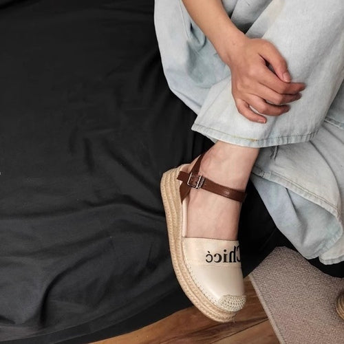 Damen Espadrille-Slingback mit geflochtener Plateau-Sohle und Logo-Detail Shop Nory