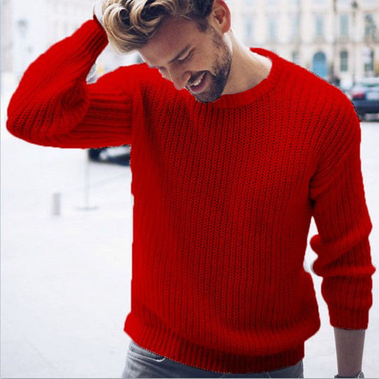 Herren Grobstrickpullover mit modernem Rippenmuster und lässigem Schnitt