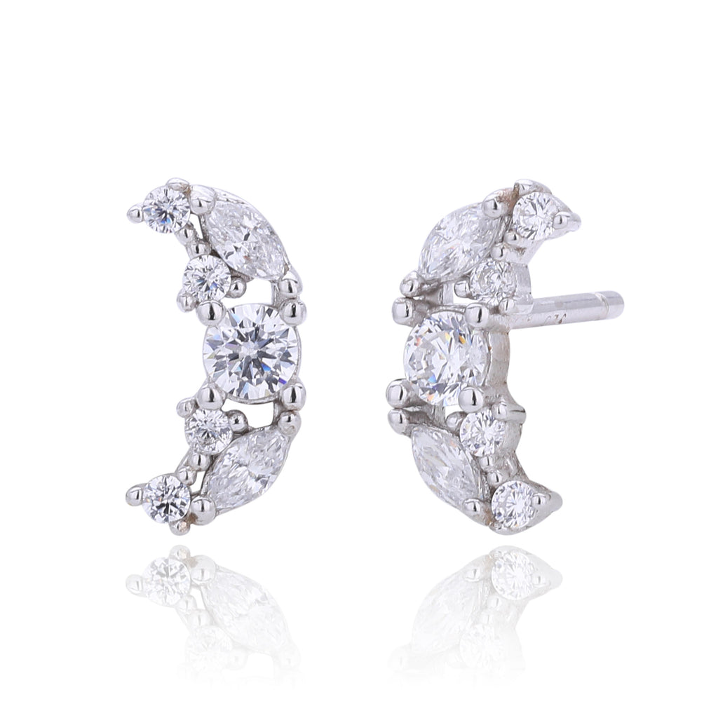 Damen Ohrstecker mit luxuriösen Zirkon-Akzenten und 925 Sterlingsilber Shop Nory