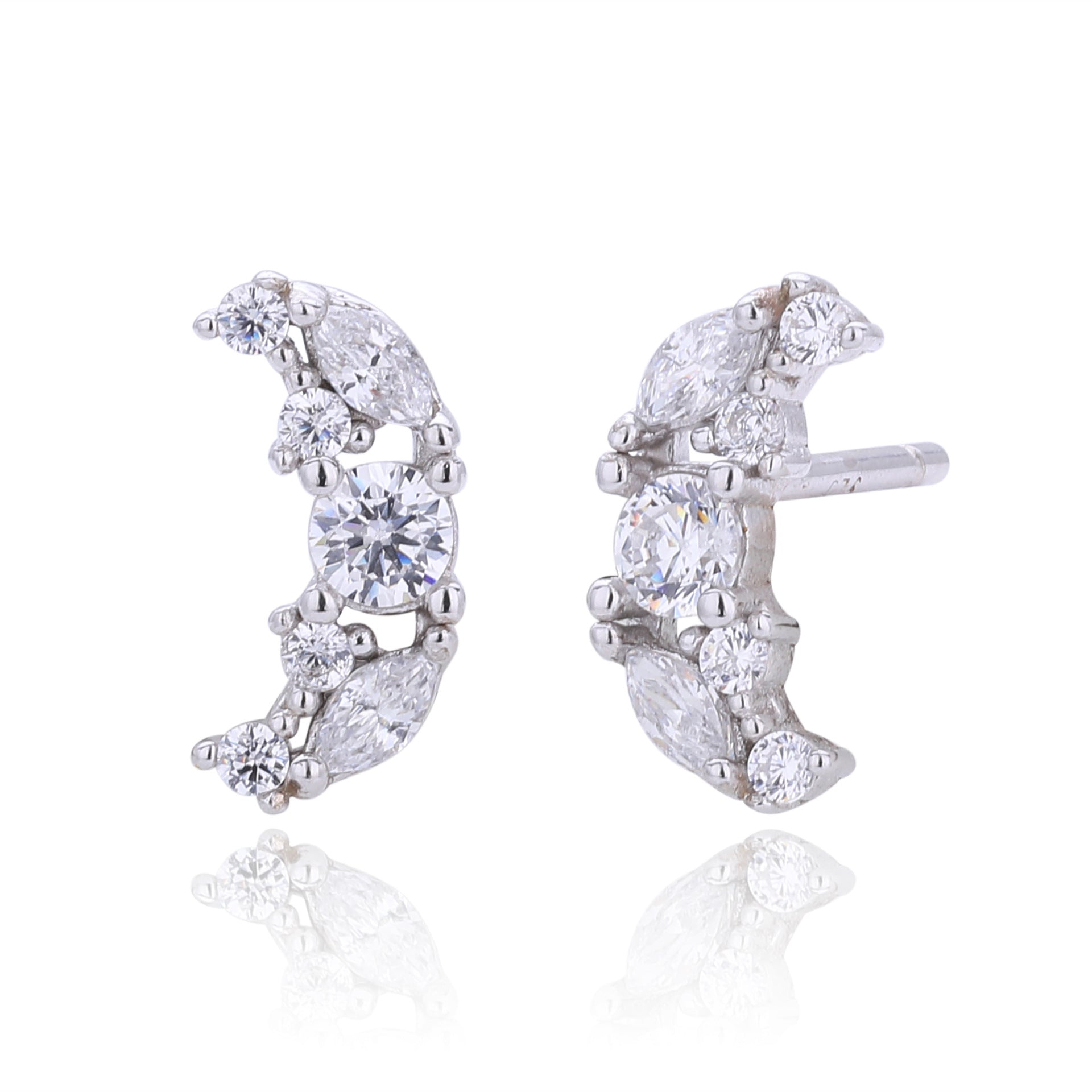 Damen Ohrstecker mit luxuriösen Zirkon-Akzenten und 925 Sterlingsilber Shop Nory