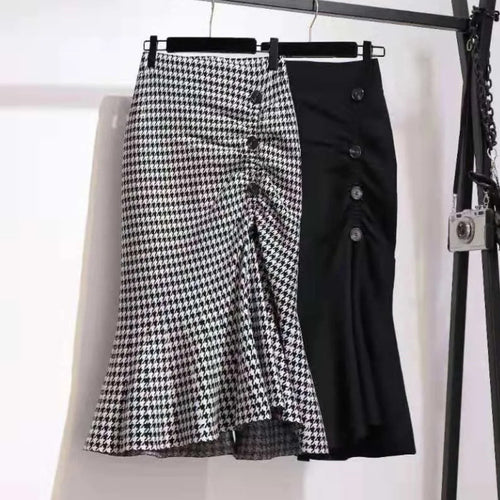 Damen Eleganter, figurbetonter Midi-Rock mit Knopfdetails Shop Nory