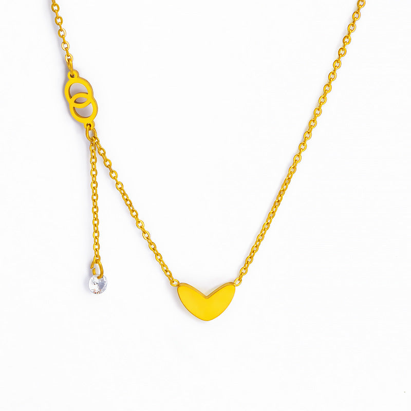 Damen Halskette mit herzförmigem Anhänger und funkelndem Element Shop Nory