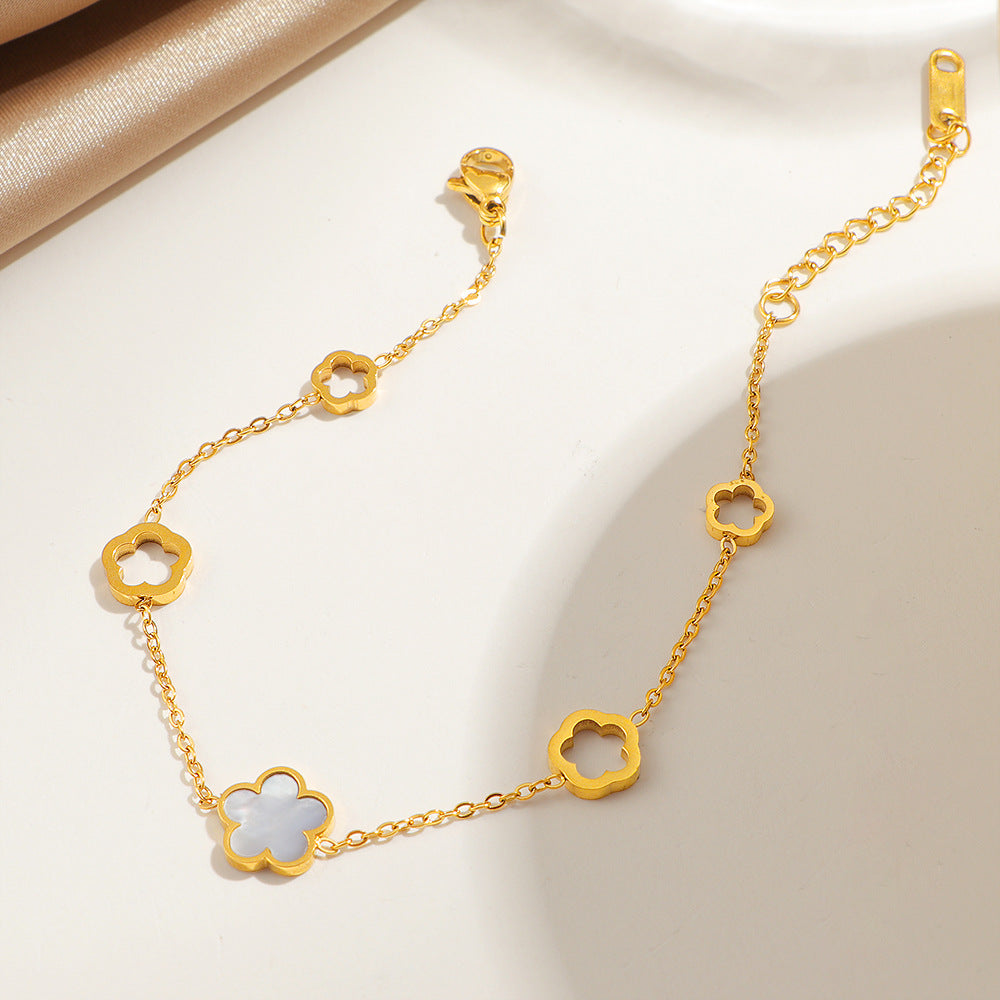 Frauen Blumen-inspirierte Link-Armbanduhr Shop Nory