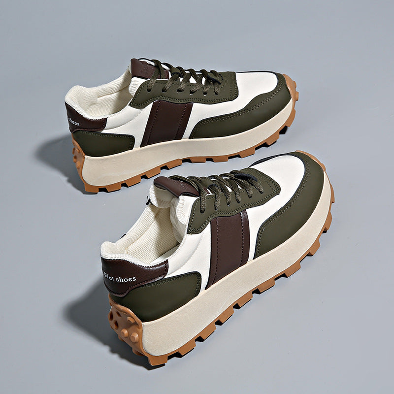 Damen Plateau-Casual-Sneaker mit profiliertem Gum-Profil und Velours-Overlays Shopy Nory