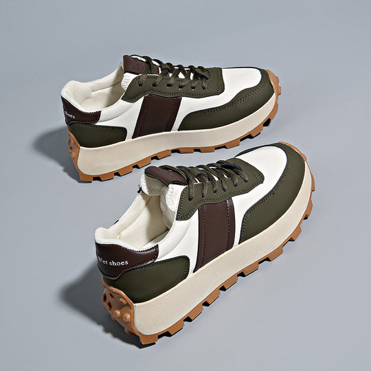 Damen Plateau-Casual-Sneaker mit profiliertem Gum-Profil und Velours-Overlays Shopy Nory