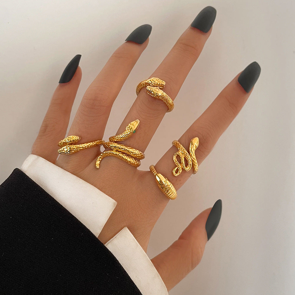 Damen Ring-Set mit elegantem Schlangen-Design Shop Nory